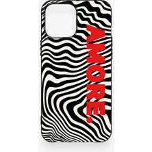 Vip Case iPhone 12 Pro Max Uyumlu Zebra Amore Desenli Silikon Kılıf