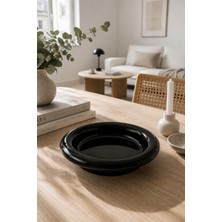 Beige & Stone Siyah Donut Seramik Yemek Tabağı – 21,5 cm