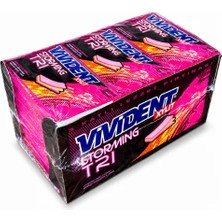 Vivident Xylit Storming Trı Ahududu ve Limonata Aromalı Şekersiz Tatlandırıclı Şerit Sakız 33 gr x 18 Adet