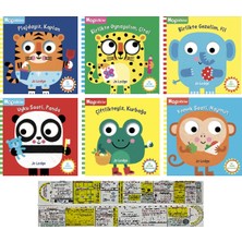 Beta Kids Hopidikler 6 Kitap Set / Pajdayız Kaplan - Birlikte Oynayalım Çita - Birlikte Gezelim Fil - Uyku Saati Panda - Çiftlikteyiz Kurbağa - Yemek Saati Maymun + Özel Cetvel