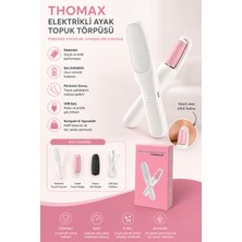 Thomax Şarjlı Topuk Nasır Giderici 2 Kademeli 2 Başlıklı Yıkanabilir Ayak Törpüsü Ayak Bakım Seti