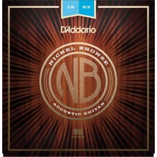 D'Addario NB1253 Nikel Bronz Akustik Gitar Teli (12-53) USA Menşeli Kalite