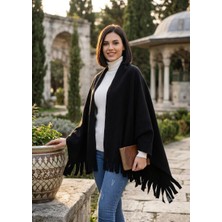 Wearflawless Kadın Polar Kumaş Şal, Atkı, Püsküllü Kışlık Sıcak Tutan Omuz Şalı