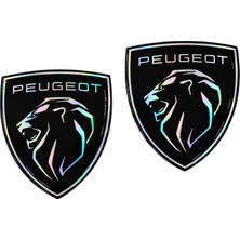 Tuning Pazar Yeni Peugeot Uyumlu 3D Metalize Hologram Logo Arma Amblem
