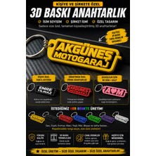 Akgüneş Motogaraj Kişiye Özel 3D Baskı Anahtarlık Isim Soyisim | Şirket Logosu ve Isme Özel Anahtarlık | Sevgililere Özel Iki Isimli Anahtarlık