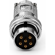 GX16 6 Pin Erkek Havacılık Konnektörü - Metal Kasa Kablo Tip