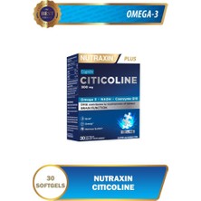 Nutraxin Citicoline 300 mg 30 Softgel Türkiye Menşeli Yetişkinler İçin Omega 3 Takviye Edici Gıda