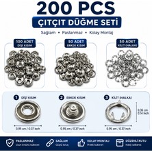 Newstore Home 9.5mm Nikel Gümüş Bebe Çıtçıt 400 Adet 100 Takım
