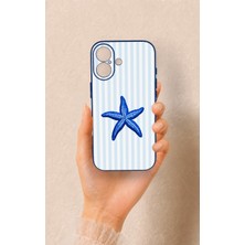 Vip Case iPhone 17 Uyumlu Mavi Deniz Yıldızı Desenli Silikon Kılıf
