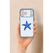 Vip Case iPhone 17 Pro Max Uyumlu Mavi Deniz Yıldızı Desenli Silikon Kılıf