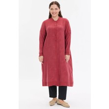 Kado Moda Hakim Yaka  Şerit Düğmeli Uzun Gömlek