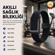 Hızlı Store Siyah Akıllı Bileklik Sağlık ve Aktivite Takipli Nabız Uyku Kalori ve Kan Basıncı Takibi