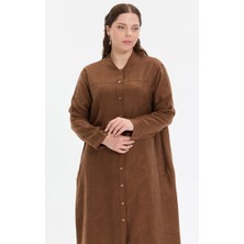Kado Moda Hakim Yaka  Şerit Düğmeli Uzun Gömlek
