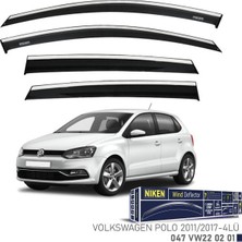 Vw Polo 2011-2017  Kromlu Cam Rüzgarlığı Ön - Arka Flexiglas Füme Niken NKN-047VW220201