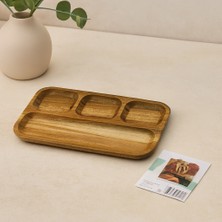 Hobibahçem Akasya Ahşap Sunum Tepsisi 4 Bölmeli 25X14 cm