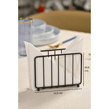 Edora Home Siyah Kafes Peçetelik Peçete Standı Kafe Restoran Otel Dekoratif Paslanmaz Metal