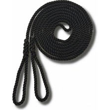 Komandor Marine 20 mm Siyah 3 Kollu Polyester Şfart Halatı 8.5 Metre - El Örgüsü Gözlü