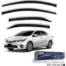 Toyota Corolla 2013+ Kromlu Cam Rüzgarlığı Ön -Arka 4 Parça Polikarbon Füme Niken NKN-047TY210201