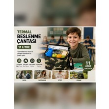 Vip Home Concept 11 Litre Termal Beslenme Çantası Isı Yalıtımlı Sıcak Soğuk Tutucu Termos Yemek Taşıma Okul Piknik Kamp Çantası-Kamuflaj