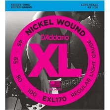 D'addario EXL170 Nickel Wound 4 Telli Bas Gitar Teli 45-100