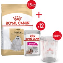 Royal Canin Maltese-Kuru Köpek Maması 1.5kg+Yaş Mama 12*85+Ölçü Kabı
