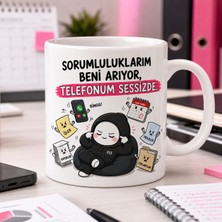 Ajans 313 AJANS313 313 Karakter Serisi Sorumluluklarım Beni Arıyor Telefonum Sessizde Esprili Beyaz Kupa