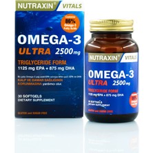 Nutraxin Omega3 Ultra 2500 Mg 30 Softjel - Balık Yağı, EPA 1125, DHA 875 Mg