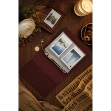 Mint Design Mini Fotoğraf Albümü - Instax Mini Uyumlu Halkalı Deri Görünümlü Binder Kpop - Charm Takılabilir
