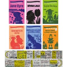 İş Bankası Kültür Yayınları Iş Çocuk Klasikleri 6 Kitap Set / Jane Eyre - Siyah Lale - Yeşilin Kızı Anne - Doktor Dolittle'ın Hikayesi - Sherlock Holmes ve Korku Vadisi - Mutlu Prens ve Diğer Masallar + Özel Cetvel