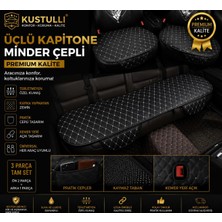 Kuştulli 3'lü Kapitone Terletmeyen Oto Koltuk Minder Cepli Model (Gri)
