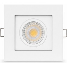 Petra Aydınlatma Sıva Altı Kare Beyaz Döküm Kasa Spot GU10 4.5W 3000K Günışığı LED Spot Armatür 81X81MM