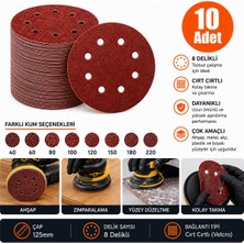Gfb 125MM Cırtlı Disk Zımpara 8 Delikli Nk Alüminyum Oksit 180 Kum