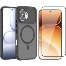 Vendas Honor 600 5G Uyumlu Kılıf M-Safe Tutucu özellikli Kamera Çıkıntılı Zore Lunex Kapak + Temperli Cam Ekran Koruyucu