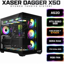 Xaser Dagger X50 Ryzen 7 5700X 16GB Ram 512GB M.2 Nvme SSD 8gb RTX5060 Sıvı Soğutmalı Oyuncu Bilgisayarı