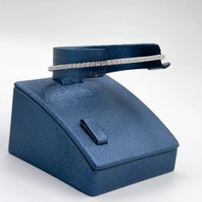 Livora Jewelry 925 Ayar Gümüş Pırlanta Montür Zirkon Taşlı Su Yolu 2 mm Zarif Kadın Bileklik