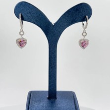 Livora Jewelry 925 Ayar Gümüş Pembe Kuvars Taşlı Sallamalı Kadın Küpe