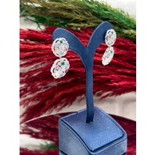 Livora Jewelry 925 Ayar Gümüş Zirkon Taşlı Mix Kadın Küpe