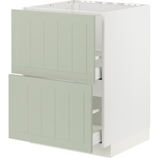 IKEA Modern Yeşil Eviye Dolabı 60X60 cm Iskandinav Tarzı Depolamalı Mutfak Dolabı - Ergonomik Sağlam Yapı Ahşap