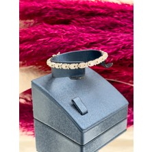 Livora Jewelry 925 Ayar Gümüş Baget Kesim Zirkon Taşlı Sıralı Trend Spor Kadın Bileklik