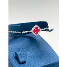 Livora Jewelry 925 Ayar Gümüş Şans Yoncası Tekli Spor Kadın Bileklik