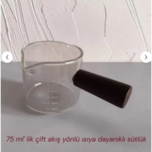 Es Dekor 75 Ml' Lik Akasya Saplı Küçük Isıya Dayaniklı Cam Sütluk Ev Mutfak Sofra