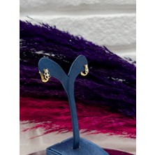 Livora Jewelry 925 Ayar Gümüş Gold Kaplama Panda Zarif Çocuk Küpe