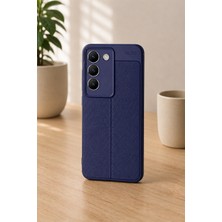 bbtech Vivo V30 Lite 4g ile Uyumlu Deri Dokulu Kamera Korumalı Darbe Emici Ince Silikon Kılıf