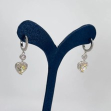 Livora Jewelry 925 Ayar Gümüş Sitrin Taşlı Kadın Küpe