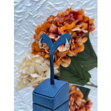 Livora Jewelry 925 Ayar Gümüş Zirkon Taşlı Melek Kanadı Kavisli Kadın Küpe