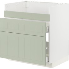 IKEA Modern Yeşil Eviye Dolabı 60X60 cm Iskandinav Tarzı Depolamalı Mutfak Dolabı - Ergonomik Sağlam Yapı Ahşap