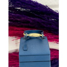 Livora Jewelry 925 Ayar Gümüş Gold Kaplama Nazar Boncuklu Isim Yazılabilir Çocuk Künye