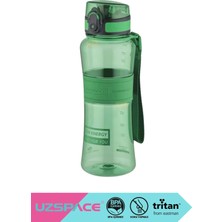 Uzspace 550 ML Tritan Su Matarası Orta Boy Silikon Gövde BPA Yok Koku Yok Araba Ofis Kamp İçin