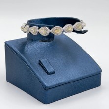 Livora Jewelry 925 Ayar Gümüş Sitrin Taşlı Damla Kadın Bileklik