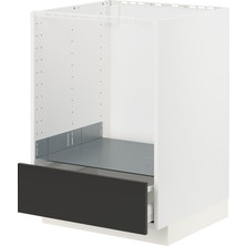 IKEA Modern Gri Ankastre Fırın Dolabı 60X60 cm Iskandinav Tarzı Depolamalı Mutfak Dolabı - Ergonomik Sağlam Yapı Ahşap